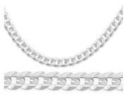 Curb Cuban 14K Chain White Gold Necklace Solid Link 3.8mm 22 inch