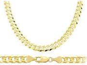 14k Yellow Gold Cuban Curb Chain Solid Heavy Necklace Mens Link 8.1mm 24 inch