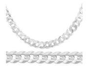 14k White Gold Bracelet Cuban Curb Solid Link Mens 7.1mm 8.5 inches