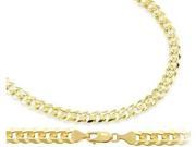 14k Solid Yellow Gold Cuban Bracelet Curb Link 3.8 mm 7.5 inch
