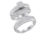 Diamond Engagement Rings Set Wedding White Gold Mens Women 1 2 CTW