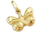 Butterfly Pendant 14k Yellow Gold Animal Charm Lucky