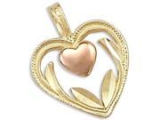 Small Heart Charm 14k Yellow Rose Gold Pendant
