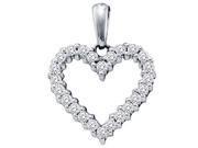 Heart Diamond Pendant 10k White Gold Charm Women s 1 3 Carat