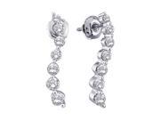 Journey Diamond Earrings 14K White Gold Round 1 2 Carat