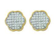 Diamond Stud Earrings 10k Yellow Gold Micro Pave Set 1 5 Carat