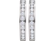 Diamond Hoop Earrings 14k White Gold Round Classics 2.00 Carat