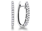 Diamond Hoop Earrings 14k White Gold 1 4 Carat