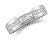 Men s Princess Diamond Wedding Ring 14k White Gold Band 0.50 Carat