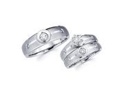 Diamond Engagement Rings Set Wedding Bands 14k White Gold 0.40 CT