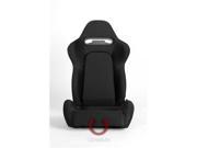 CPA1019 Black Cloth with Outer Grey Stitching Racing Seats