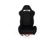 CPA1019 Black Cloth with Suede Insert and Outer Red Stitching Racing Seats