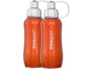 thinksport Stainless Steel Insulated Bottle 25 oz Color Orange Pack of 2