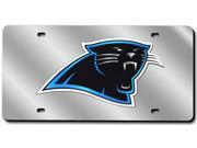 Carolina Panthers Laser Cut Silver License Plate