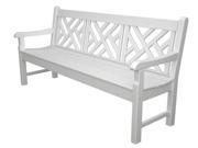 72 Recycled Earth Friendly Chippendale Outdoor Patio Bench White