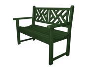 48 Recycled Chippendale Outdoor Patio Garden Bench Forest Green