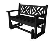 48 Recycled Earth Friendly Chippendale Outdoor Patio Glider Bench Black