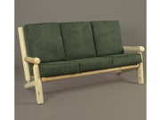 66 Natural Northern Cedar Indoor Sofa Couch with Green Cushions