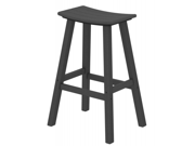 30 Recycled Earth Friendly Curved Outdoor Bar Stool Gray