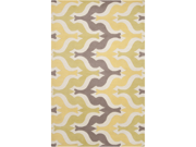 5 x 8 Moroccan Dawn Yellow Gray and White Wool Area Throw Rug