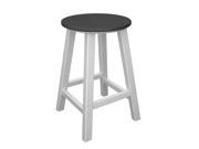 Pack of 2 Recycled Earth Friendly Bar Stools Slate Gray w White Frame 24.25