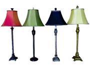 4 Gold Bronze Silver Black Buffet Lamps with Coordinating Fabric Shades 24