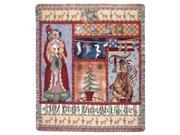 Joy Rings Thru the Air Christmas Folk Art Tapestry Throw Afghan 50 x 60