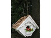 8 Fully Functional White Cottage Outdoor Garden Birdhouse