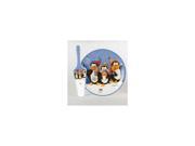 10 Snow Drift Penguin Family Round Porcelain Christmas Cake Plate and Server