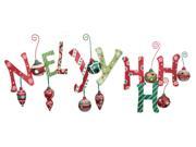 Pack of 18 Festive Glitter Noel Joy and Ho Ho Ho Metal Christmas Signs 12
