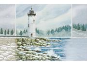 Pack of 16 Portsmouth Lighthouse Fine Art Embossed Christmas Greeting Cards