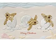 Pack of 16 Turtle Tidings Fine Art Embossed Deluxe Christmas Greeting Cards