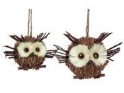 Set of 2 Decorative Hanging Owls 3.5 and 4.75