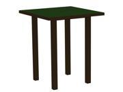 36 Recycled Earth Friendly Square Bar Table Green with Bronze Frame
