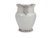 26.25 Classic White Lion Head Glazed Decorative Ceramic Planter