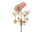 16 Handcrafted Polished Copper Martini with Glasses Outdoor Weathervane with Roof Mount