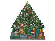 20 Decorated Christmas Tree and Train Wooden Holiday Religious Advent Calendar