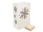 6 Weather Resistant Snowflake Christmas Luminaria Bags with LED Flicker Lights