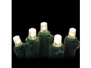 Set of 70 LED Warm Clear Wide Angle Christmas and Patio Lights Green Wire