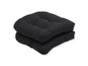 Set of 2 19 Sunbrella Umbral Midnight Black Outdoor Patio Wicker Seat Cushions