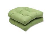 19 Set of 2 Sunbrella Asparagus Green Outdoor Patio Wicker Seat Cushions