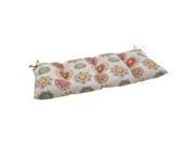 44 Retro Floral Medallion Outdoor Patio Tufted Loveseat Cushion