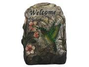9.5 LED Lighted Solar Powered Welcome Hummingbird Outdoor Garden Stone