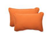 Set of 2 Sunbrella Harvest Moon Orange Outdoor Corded Rectangular Throw Pillows 18.5
