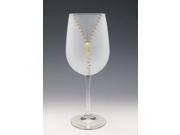 Set of 2 XYZ Gold Zipper Etched Tall Wine Drinking Glasses 16 Oz.