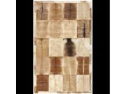 5 x 8 Mountainside Getaway Mocha Brown Toffee Brown and Tan Hand Crafted Leather Area Throw Rug