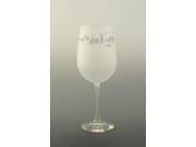 Set of 2 Chicago Landmark Etched Tall Wine Drinking Glasses 16 Oz.