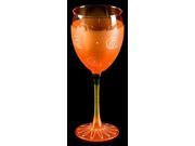 Set of 2 Orange and White Hand Painted Wine Drinking Glasses 10.5 Ounces