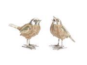 Club Pack of 12 Brown and Silver Decorative Rustic Bird Figures 4.5