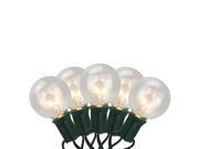 Set of 20 Clear Transparent G50 Globe Patio Wedding Christmas Lights Green Wire